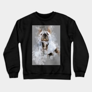 Ghost dog watercolour painting Crewneck Sweatshirt